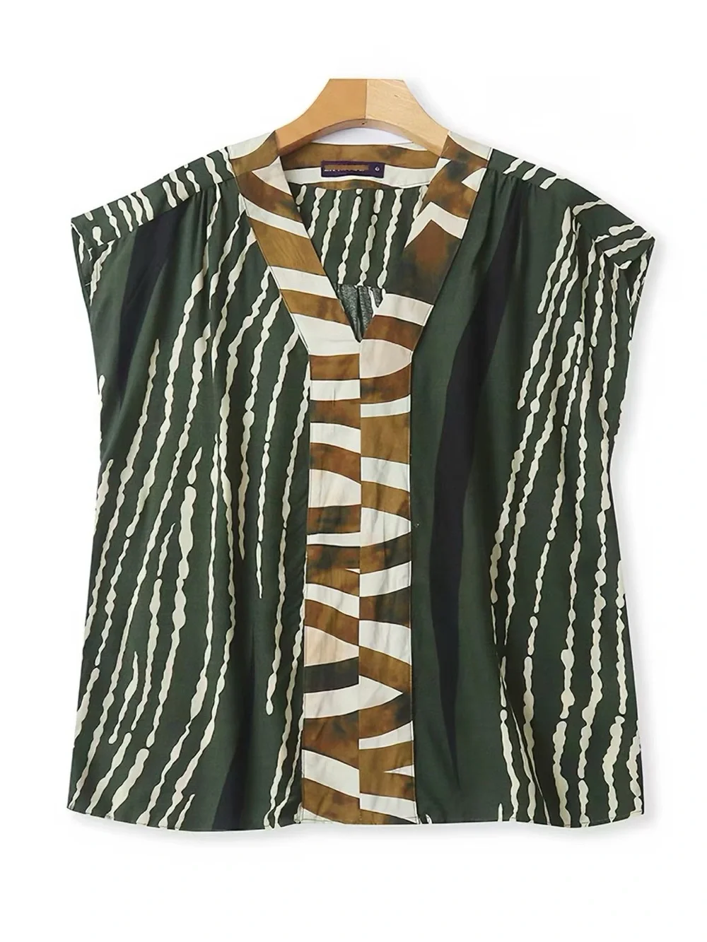 LA MODE Green Abstract Print 2 Piece Set Boho Resort Vacation Midi outfits